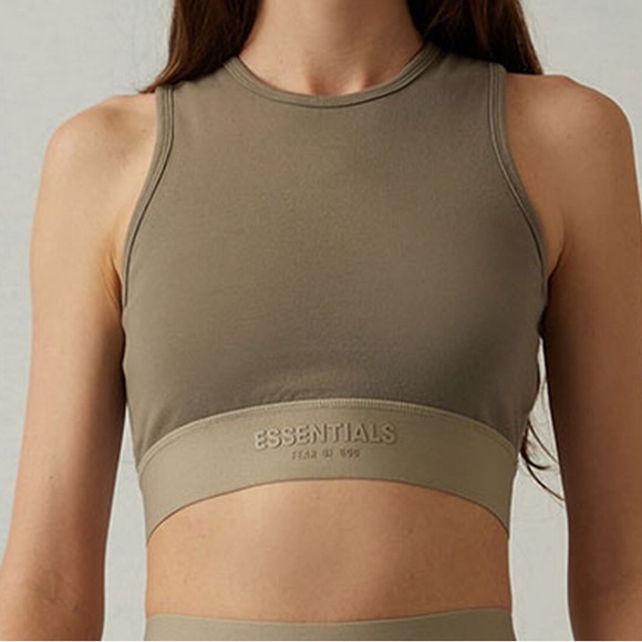 Fear of God Tops - Fear of God Essentials Crop Tank - Taupe (NWT)